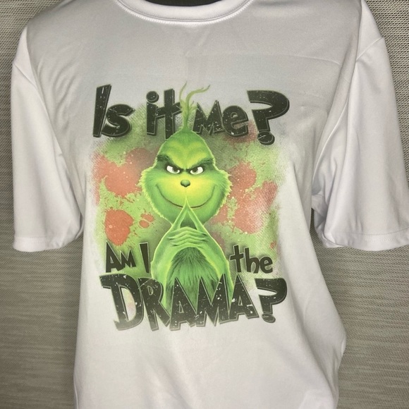 The grinch Tee, Is It Me Am I The Drama Grinch Shirt, White Unisex Tee - Picture 4 of 4